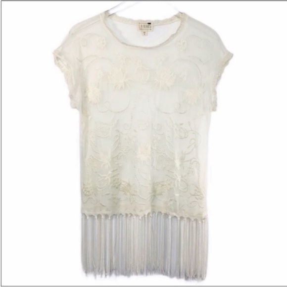 LA HEARTS lace sheer blouse top L - Picture 6 of 9